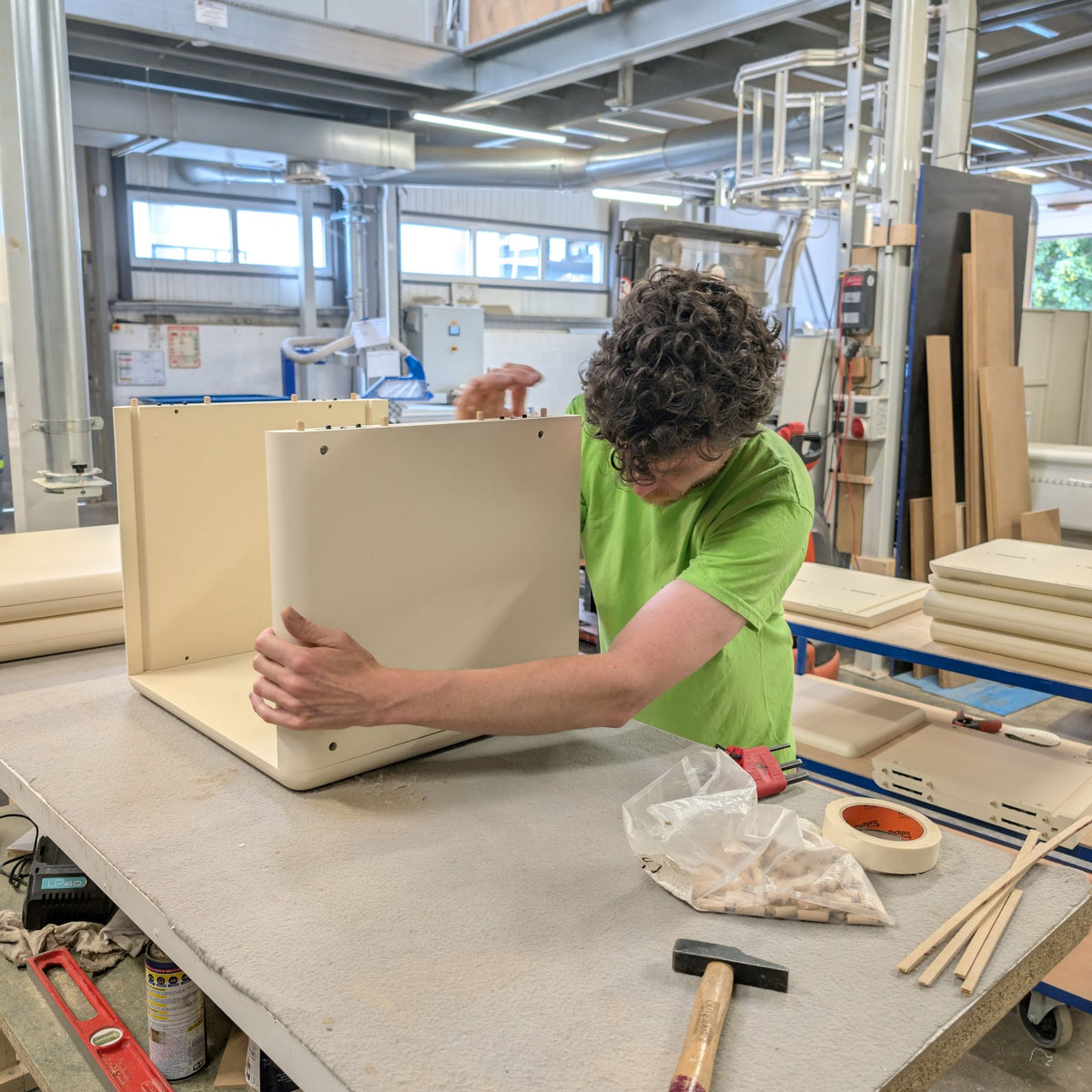 Franck assembling a Golden Age module in the workshop — Groovaly